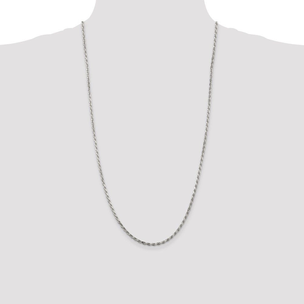 High-Quality 2.5mm Diamond-Cut Rope Chain in Sterling Silver - Stylish Value
