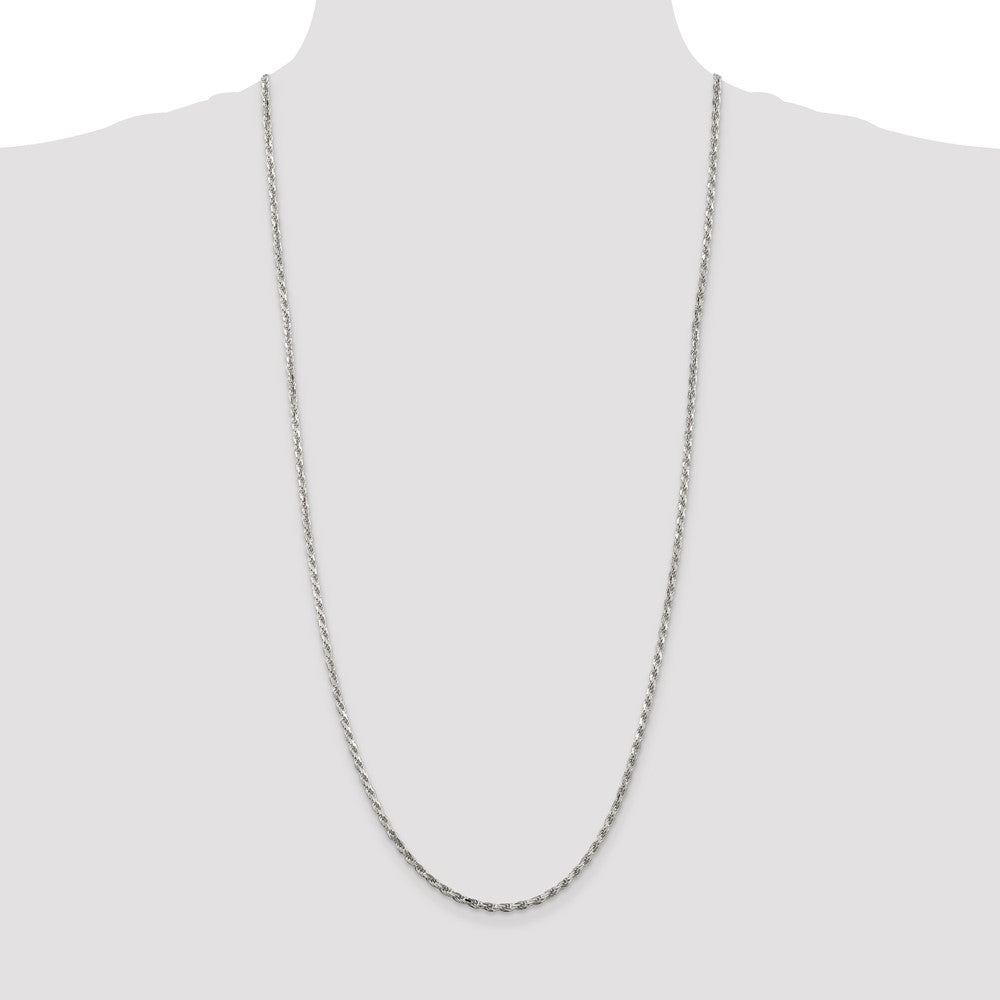 Exclusive 2.5mm Diamond-Cut Rope Chain in Sterling Silver | Affordable Luxury