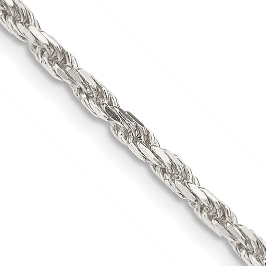 Buy 2.5mm Diamond-Cut Rope Chain in Sterling Silver | Stylish & Affordable Price