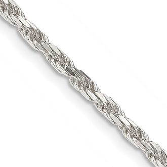 Exclusive 2.5mm Diamond-Cut Rope Chain in Sterling Silver - Affordable Luxury