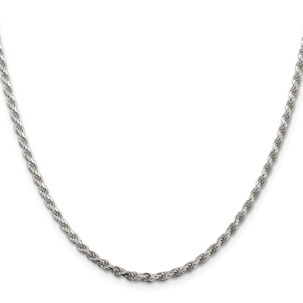 Buy Stylish 2.75mm Diamond-Cut Rope Chain in Sterling Silver - Affordable Luxury
