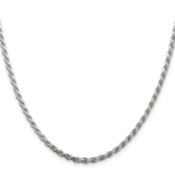2.75mm Sterling Silver Diamond-Cut Rope Chain with Extension