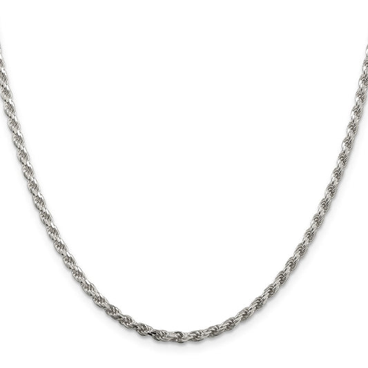 Buy 2.75mm Diamond-Cut Rope Chain in Stylish Sterling Silver - Affordable Luxury