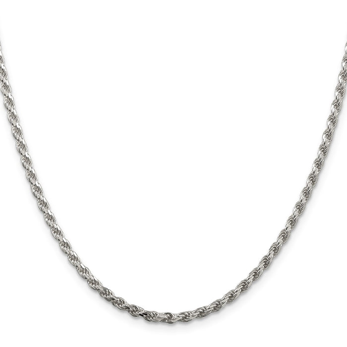 Buy Exclusive 2.75mm Diamond-Cut Rope Chain in Sterling Silver - Affordable Luxury-2