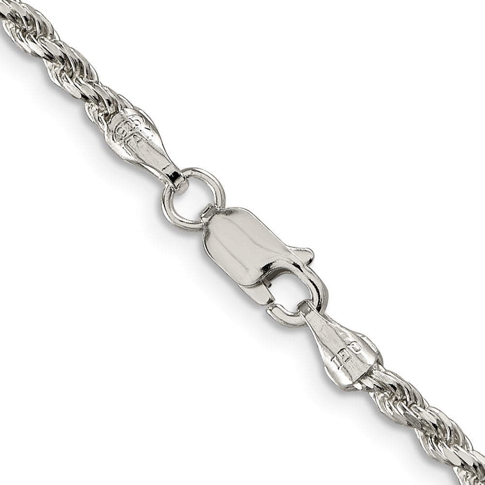 Buy Stylish 2.75mm Diamond-Cut Rope Chain in Sterling Silver - Affordable Luxury!