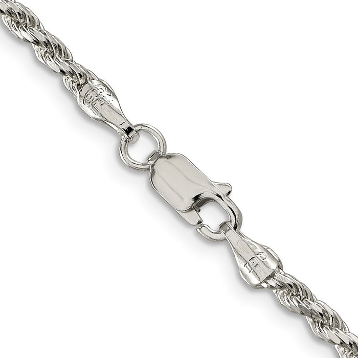 Buy Stylish 2.75mm Diamond-Cut Rope Chain in Sterling Silver - Affordable Luxury-3