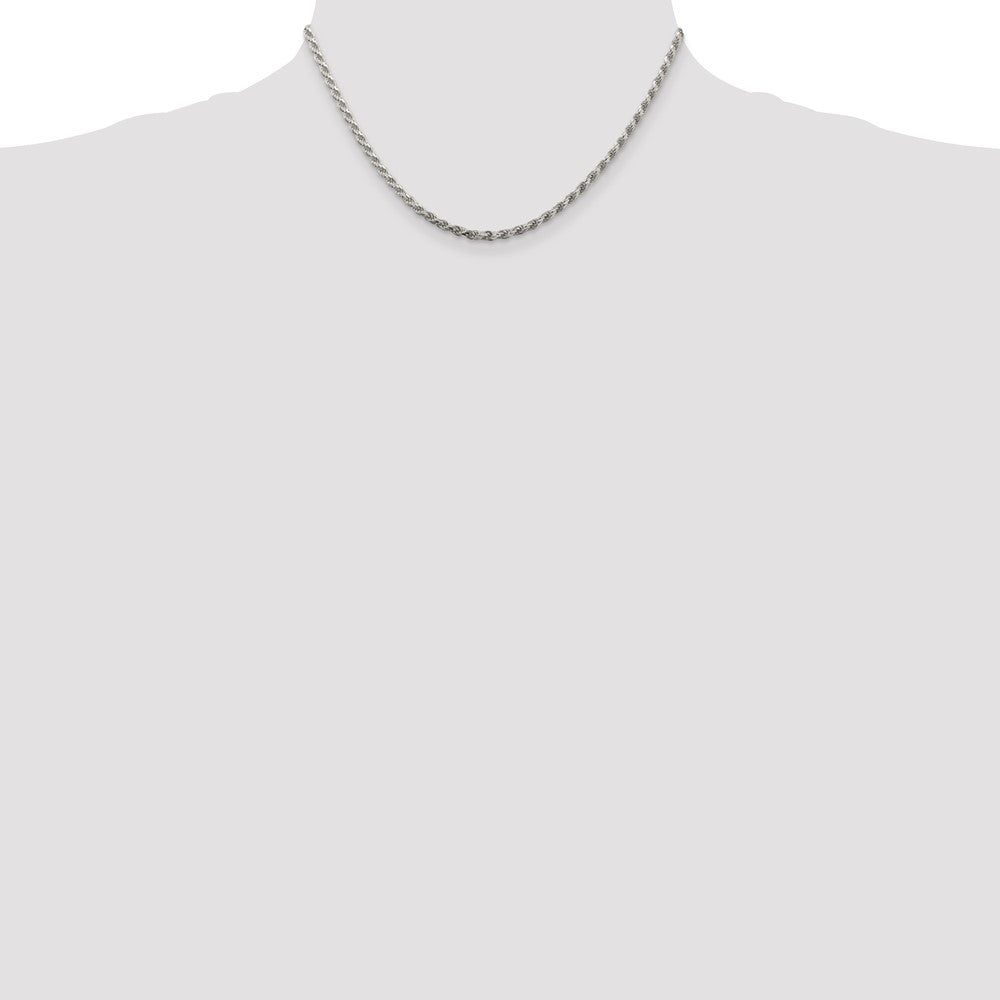 Buy 2.75mm Diamond-Cut Rope Chain in Sterling Silver - Stylish & Affordable!