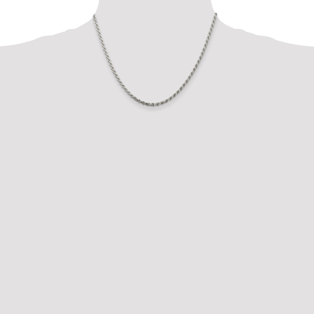 High-Quality Diamond-Cut Rope Chain 2.75mm in Sterling Silver - Stylish Value!
