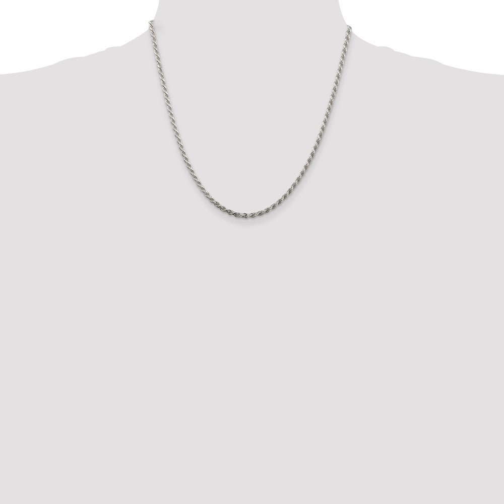 Buy Stylish 2.75mm Diamond-Cut Rope Chain in Sterling Silver - Affordable Luxury