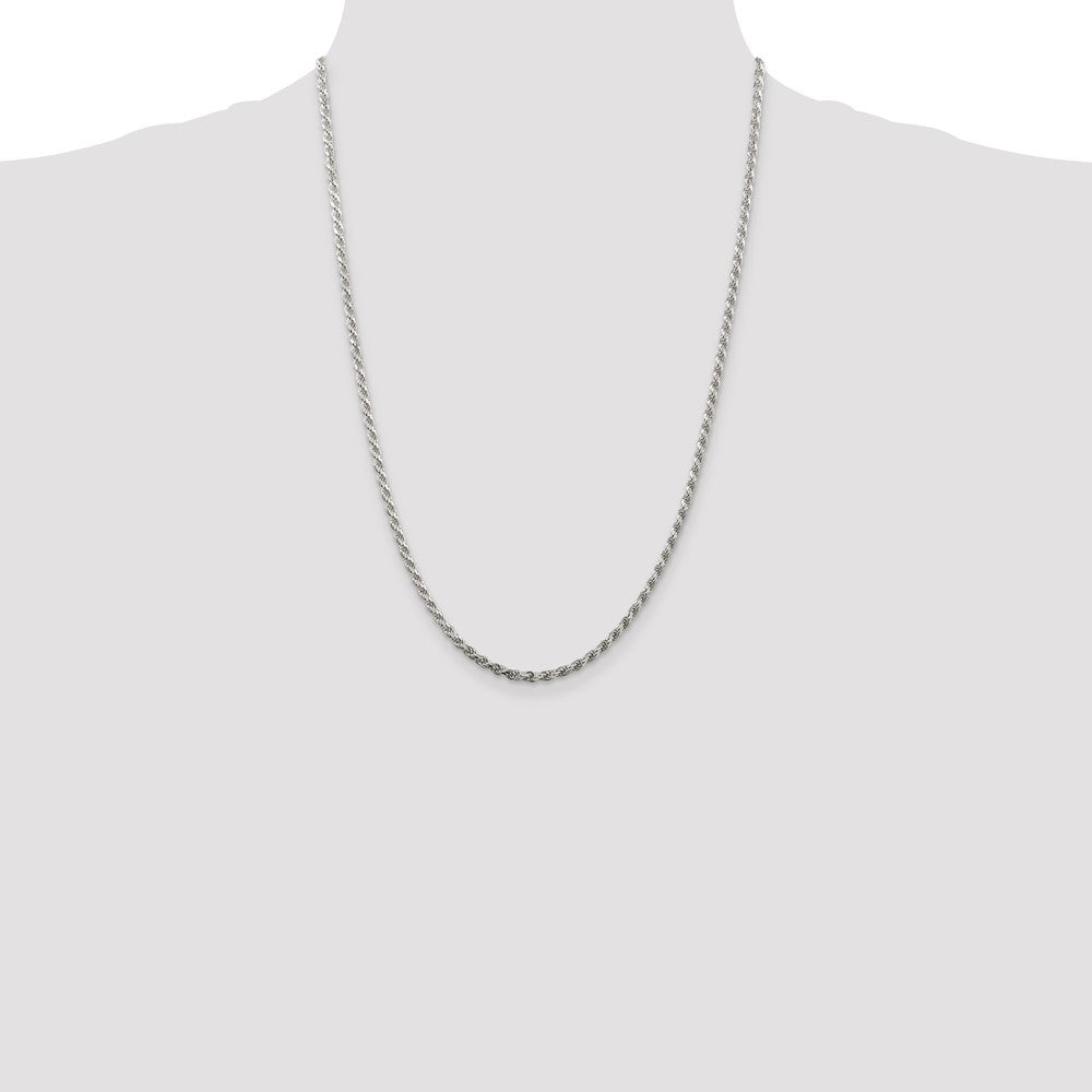 Buy Exclusive 2.75mm Diamond-Cut Rope Chain in Sterling Silver - Affordable Luxury