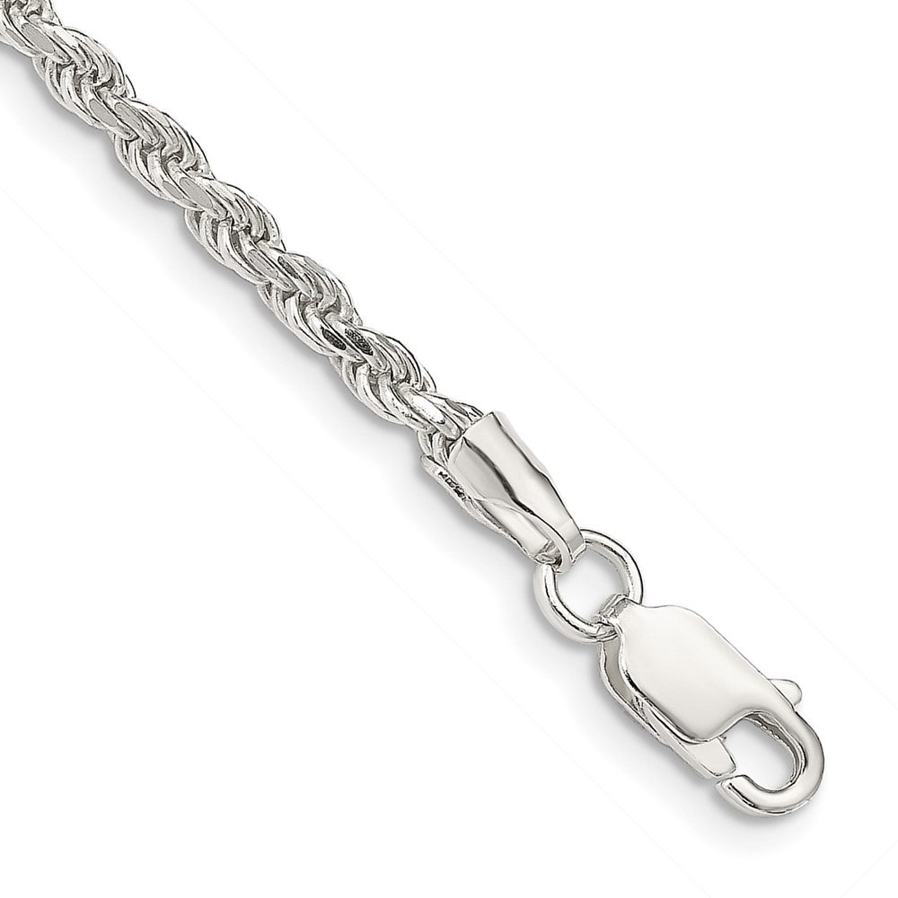 Buy Stylish 2.75mm Diamond-Cut Rope Chain in Sterling Silver - Affordable Elegance