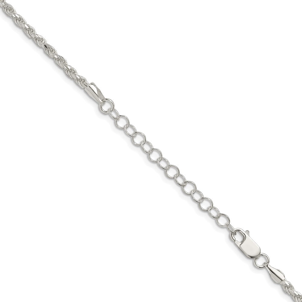 Buy High-Quality 2.75mm Diamond-Cut Sterling Silver Rope Chain | Affordable Value