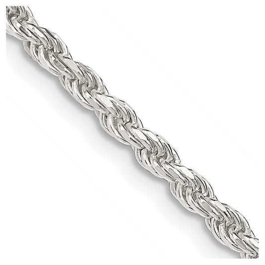 Buy Stylish 2.75mm Diamond-Cut Rope Chain in Sterling Silver - Affordable Luxury
