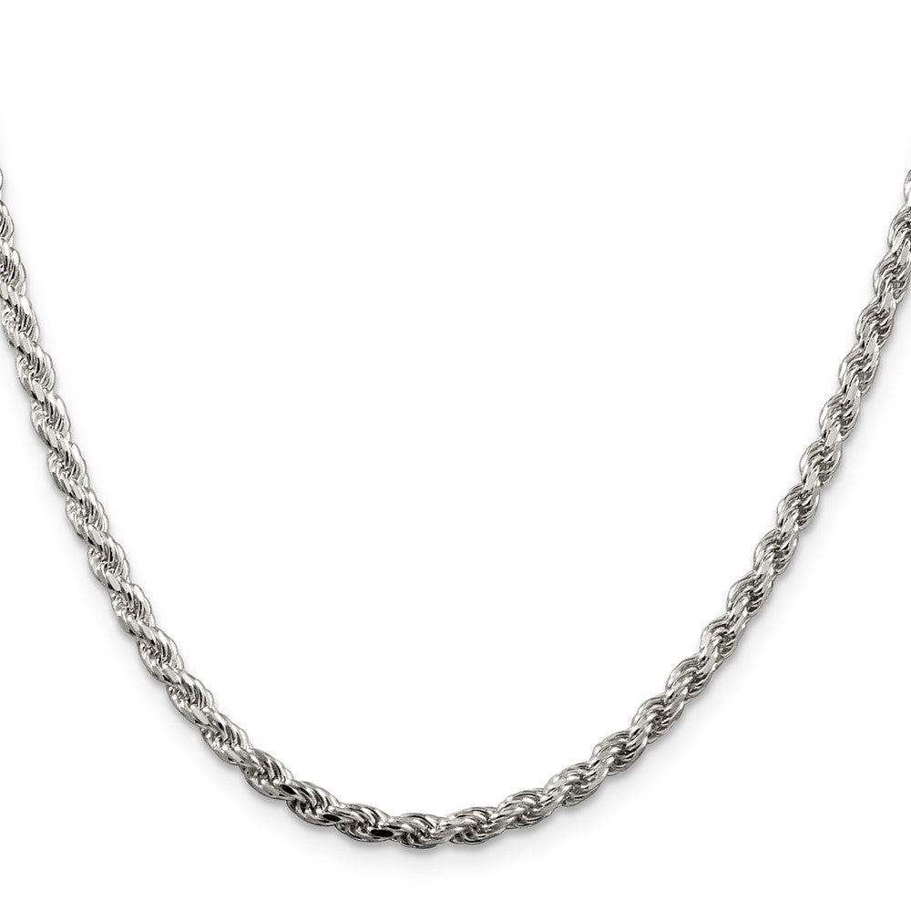 Buy Stylish 3.2mm Diamond-Cut Rope Chain in Sterling Silver - Affordable Luxury