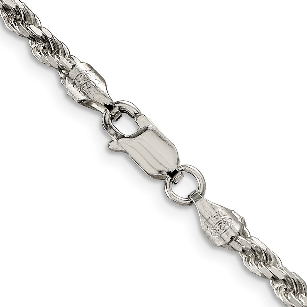 Buy Stylish 3.2mm Diamond-Cut Rope Chain in Sterling Silver - Affordable Luxury