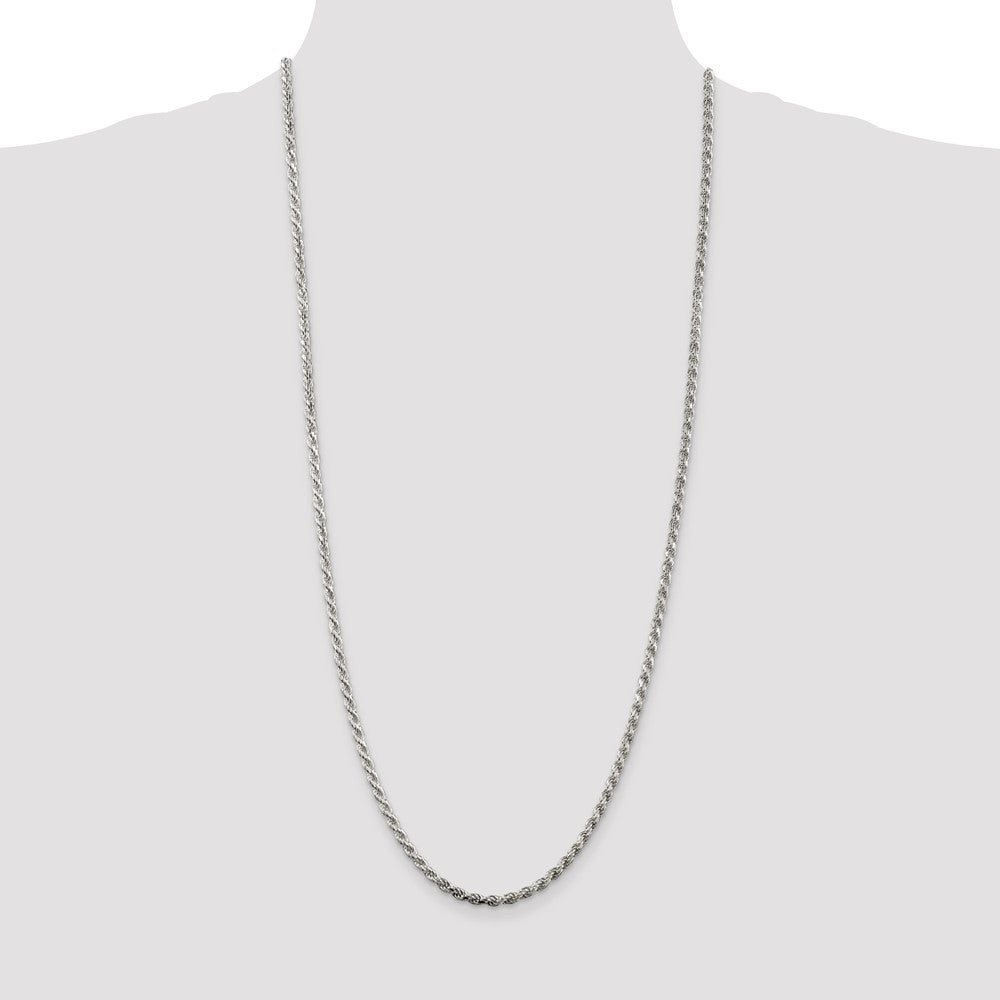 Buy Stylish 3.2mm Diamond-Cut Rope Chain in Sterling Silver - Affordable Luxury