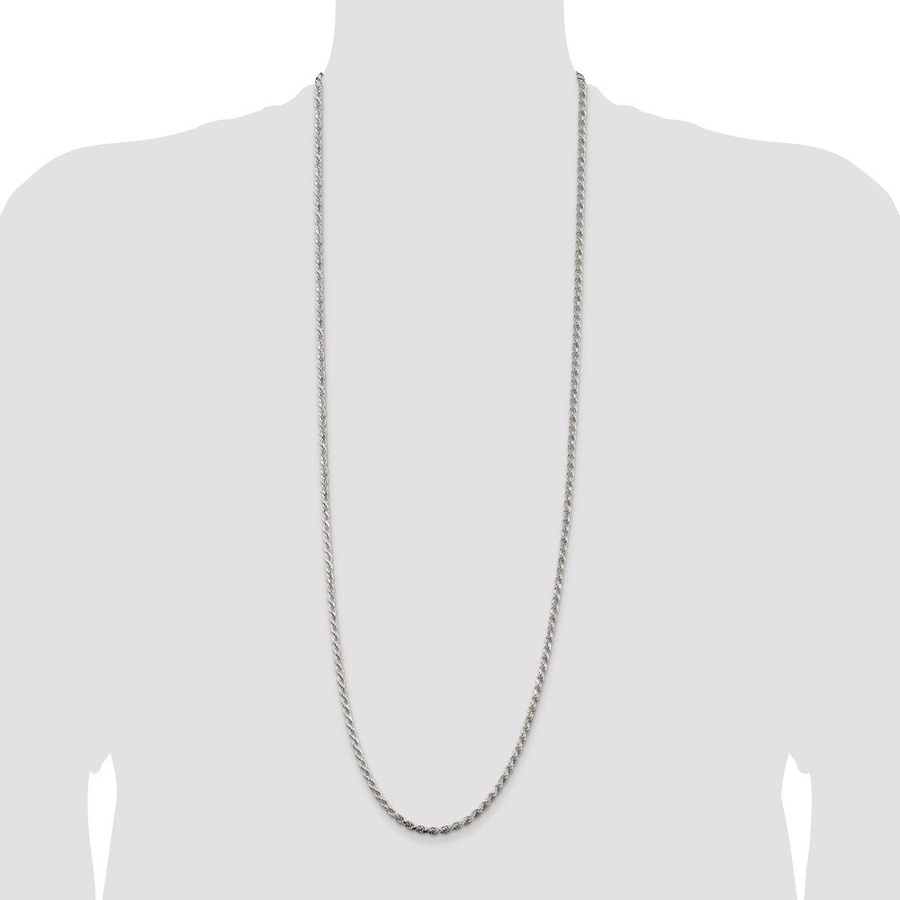 Buy Stylish 3.2mm Diamond-Cut Rope Chain in Sterling Silver - Affordable Luxury