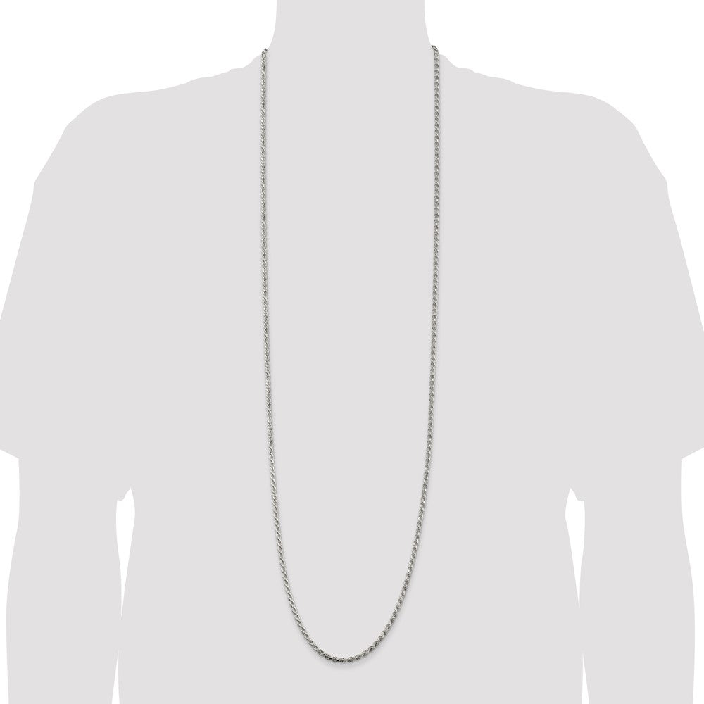 Buy Stylish 3.2mm Diamond-Cut Rope Chain in Sterling Silver - Affordable Luxury