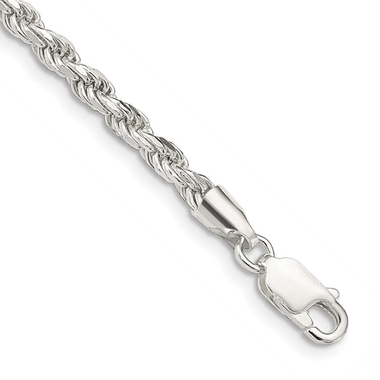Buy Stylish 3.2mm Diamond-Cut Rope Chain in 925 Sterling Silver - Affordable Elegance