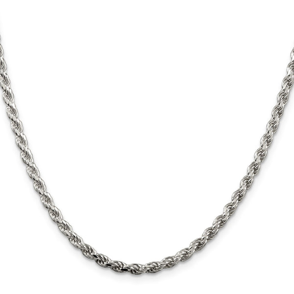 3.2mm Rhodium-Plated Sterling Silver Diamond-Cut Rope Chain - Style GR1-1033652