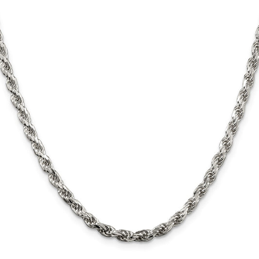 Exclusive 3.75mm Diamond-Cut Rope Chain in Sterling Silver - Affordable Luxury