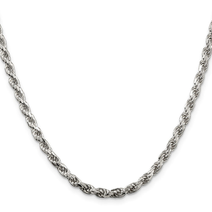 Exclusive 3.75mm Diamond-Cut Rope Chain in Sterling Silver - Affordable Luxury-2
