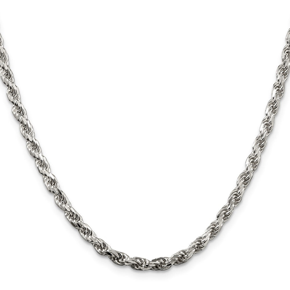 Buy Stylish 3.75mm Diamond-Cut Rope Chain in Sterling Silver - Affordable Luxury