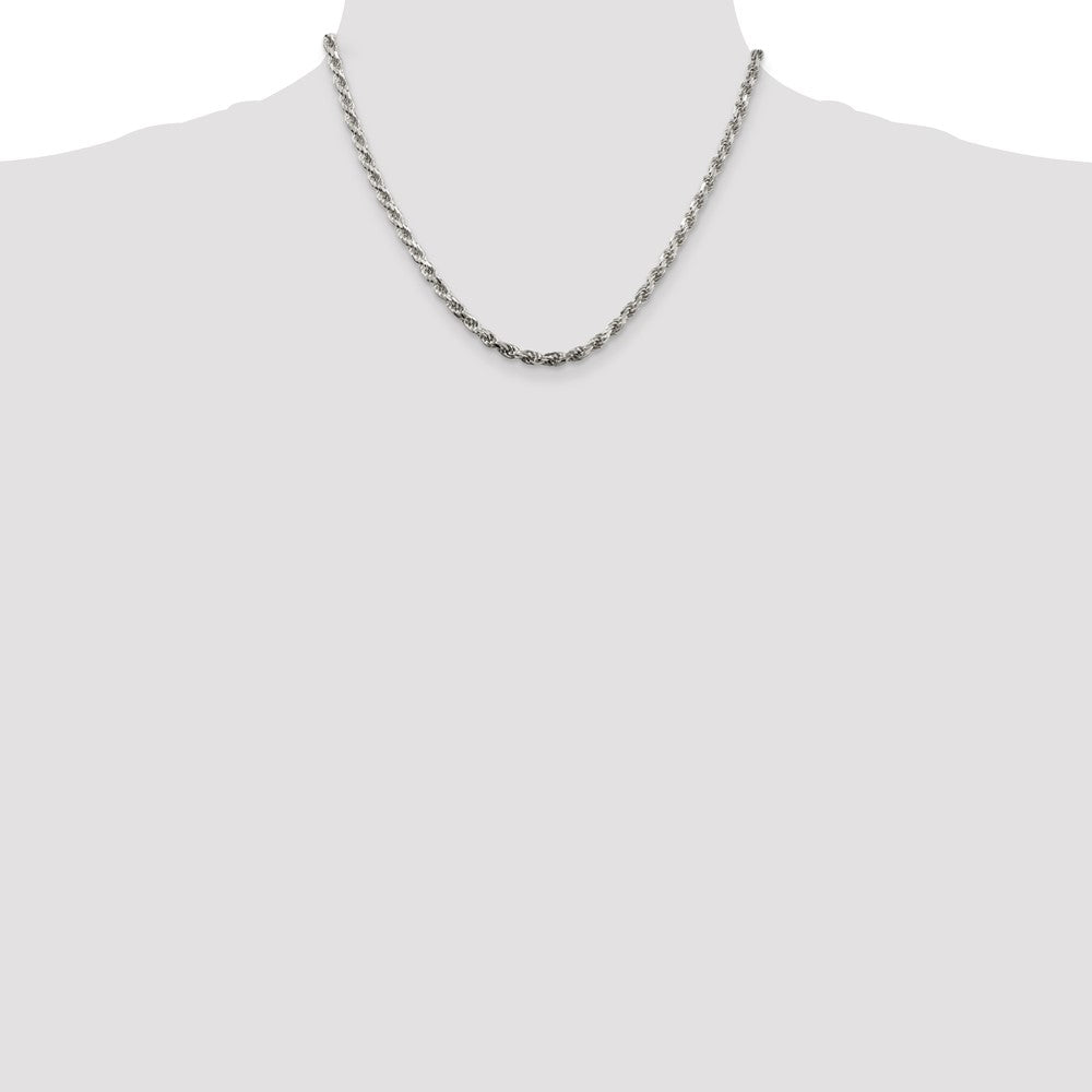 Exclusive 3.75mm Diamond-Cut Rope Chain in Sterling Silver - Affordable Luxury