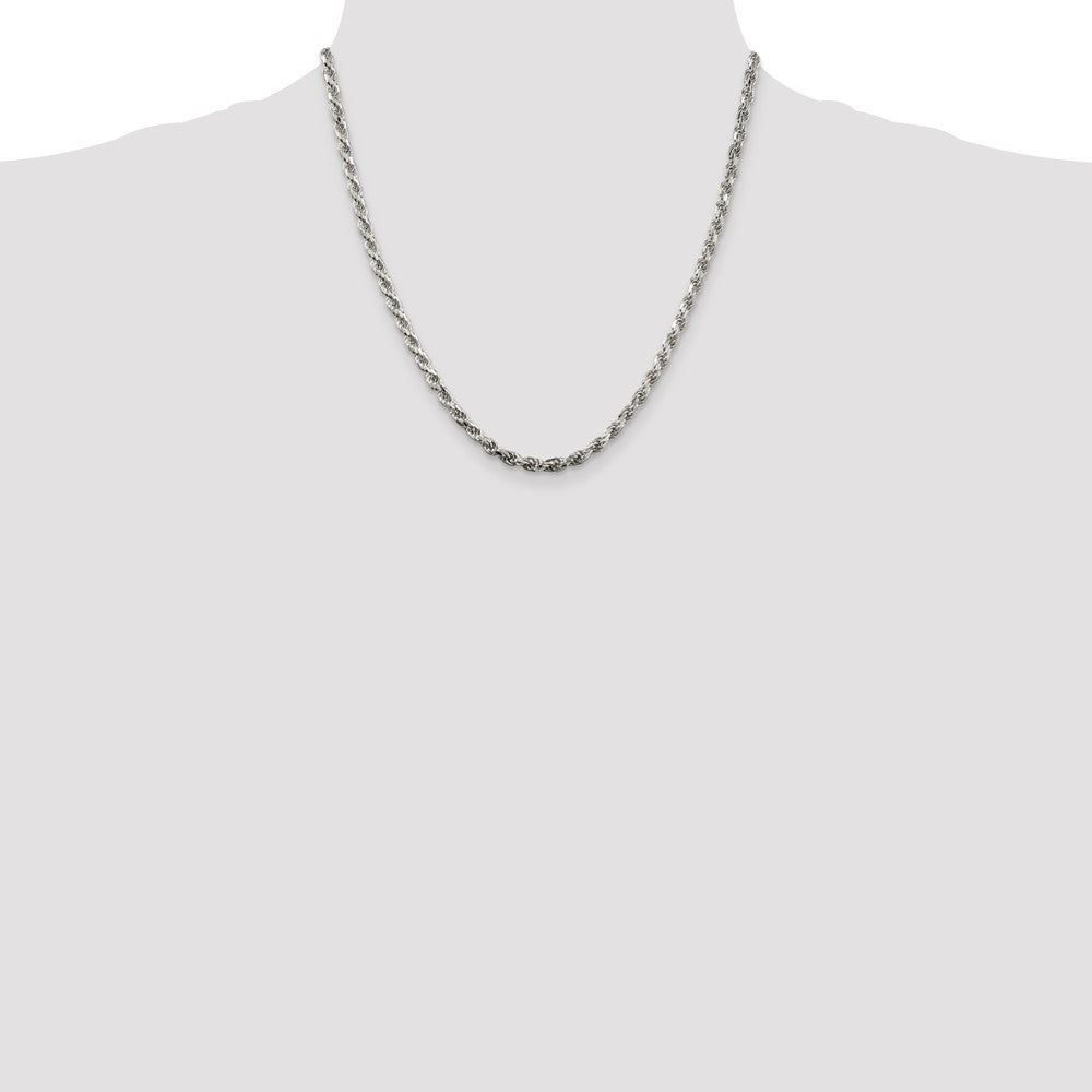 Exclusive 3.75mm Diamond-Cut Rope Chain in Sterling Silver | Stylish Value