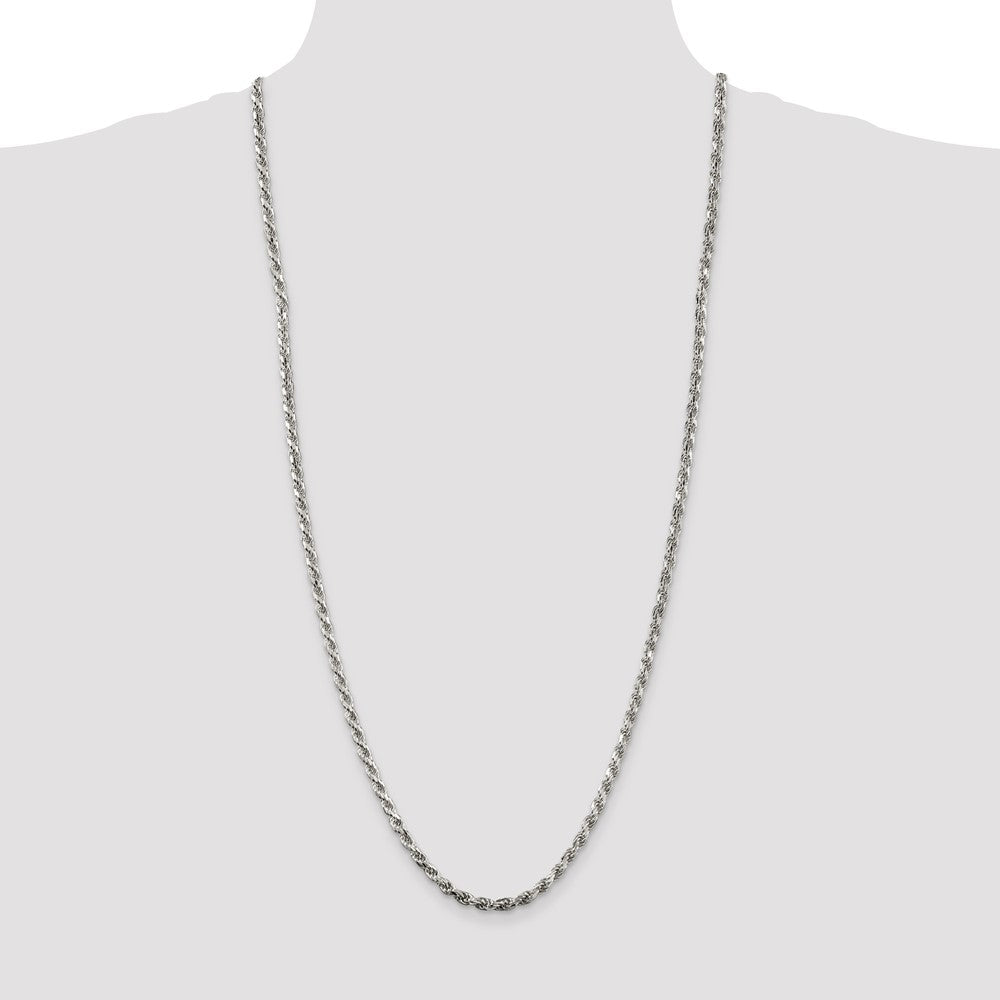 Buy Exclusive 3.75mm Diamond-Cut Rope Chain in Sterling Silver | Stylish Value