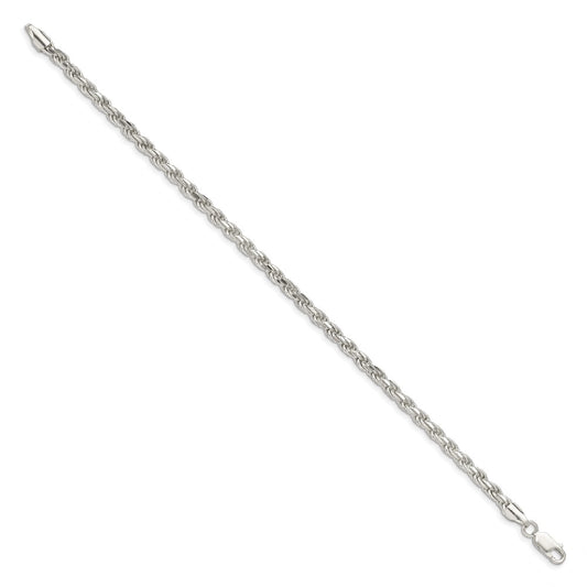 High-Quality 3.75mm Diamond-Cut Rope Chain in Sterling Silver - Affordable Price