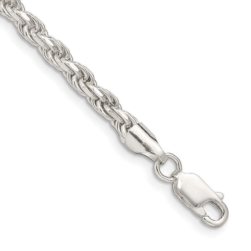 Buy Stylish Diamond-Cut Rope Chain in Sterling Silver - 3.75mm Thickness
