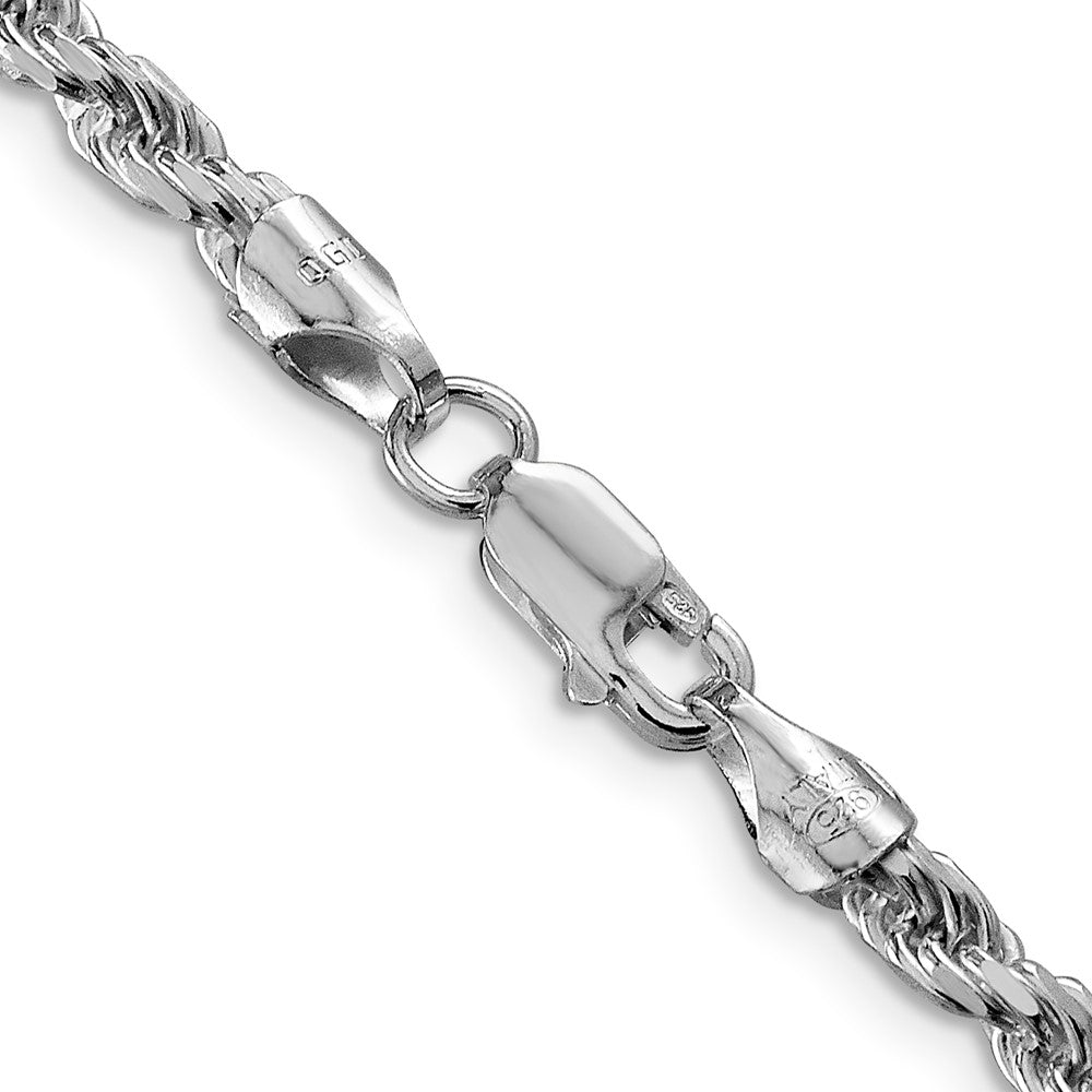 Buy Stylish 3.75mm Rhodium-Plated Sterling Silver Diamond-Cut Rope Chain