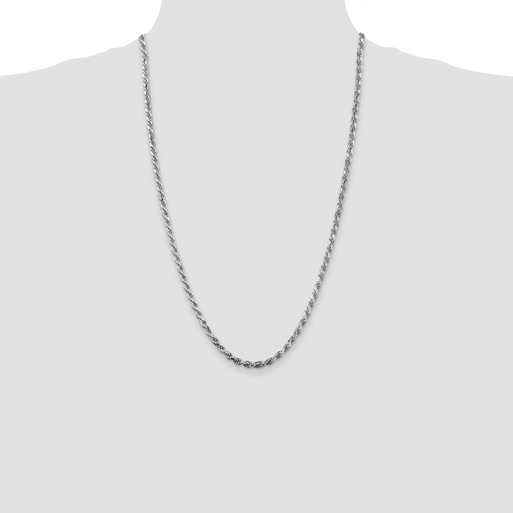 Buy Stylish 3.75mm Rhodium-Plated Sterling Silver Diamond-Cut Rope Chain