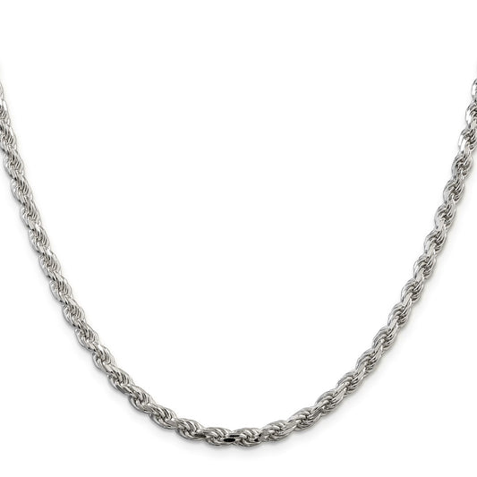 Exclusive 4.25mm Diamond-Cut Rope Chain in Sterling Silver - Stylish Value