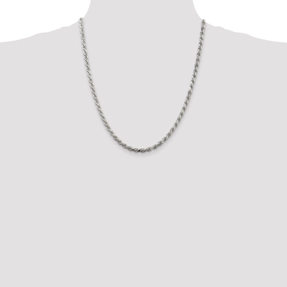 Buy High-Quality 4.25mm Diamond-Cut Rope Chain in Sterling Silver - Stylish Value