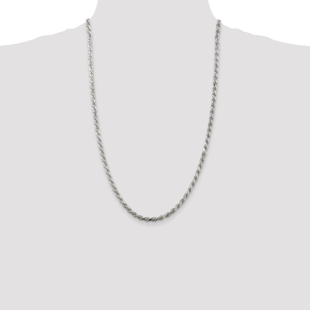 Exclusive 4.25mm Diamond-Cut Rope Chain in Sterling Silver - Stylish Luxury