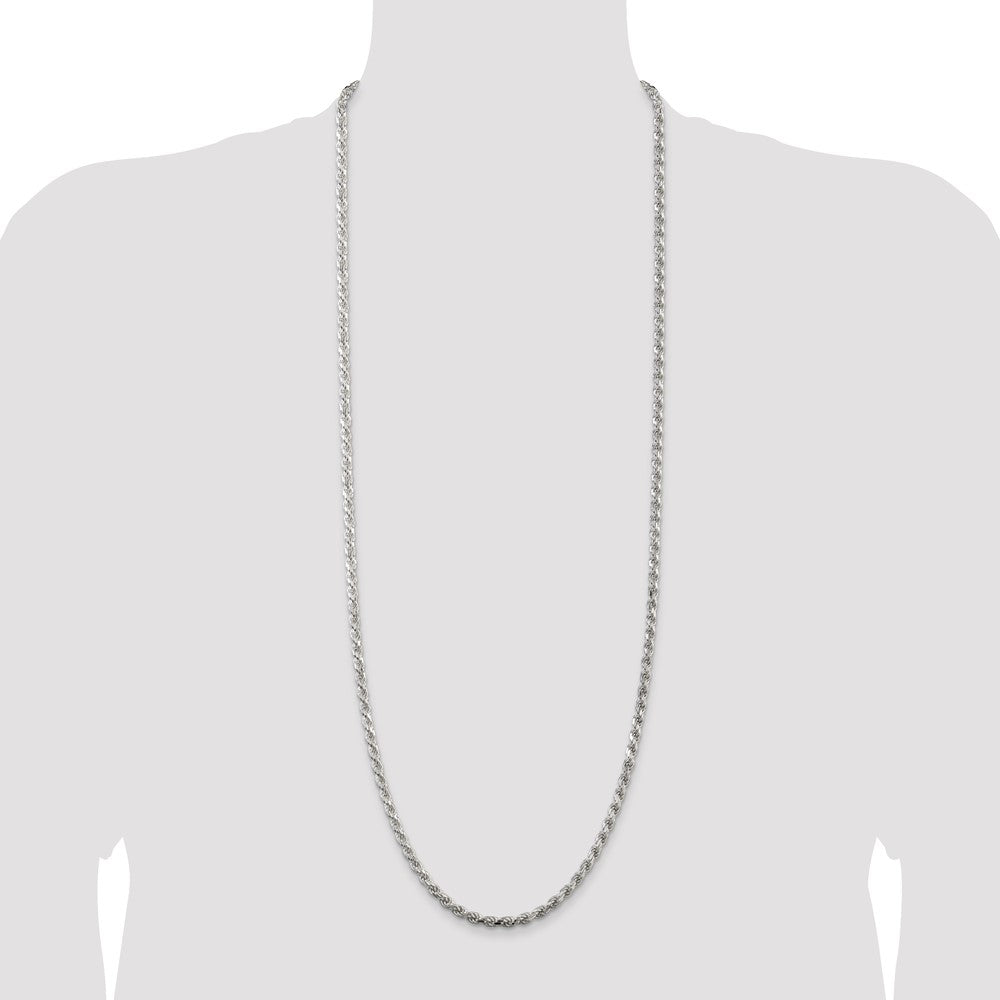 High-Quality 4.25mm Diamond-Cut Rope Chain in Sterling Silver - Stylish Value