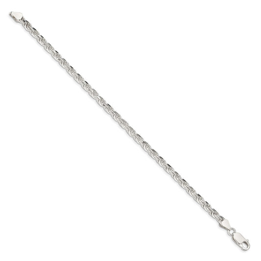 Buy Stylish Diamond-Cut Rope Chain in Sterling Silver - 4.25mm Thickness