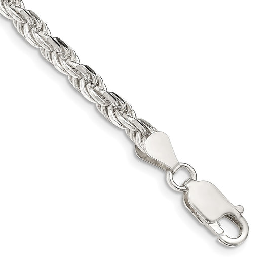 Buy Stylish Diamond-Cut Rope Chain in Sterling Silver - 4.25mm Thickness
