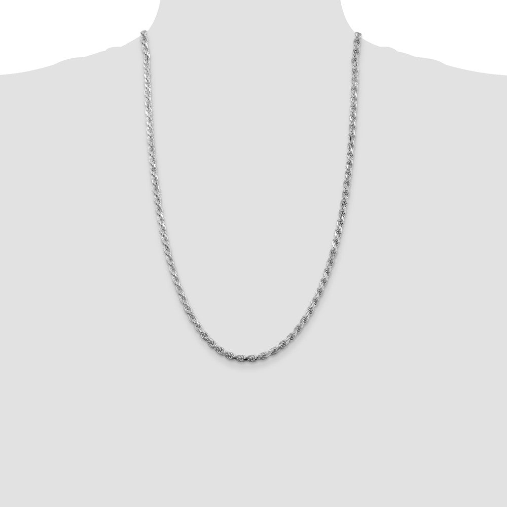 Exclusive Rhodium-Plated Sterling Silver 4.25mm Diamond-Cut Rope Chain
