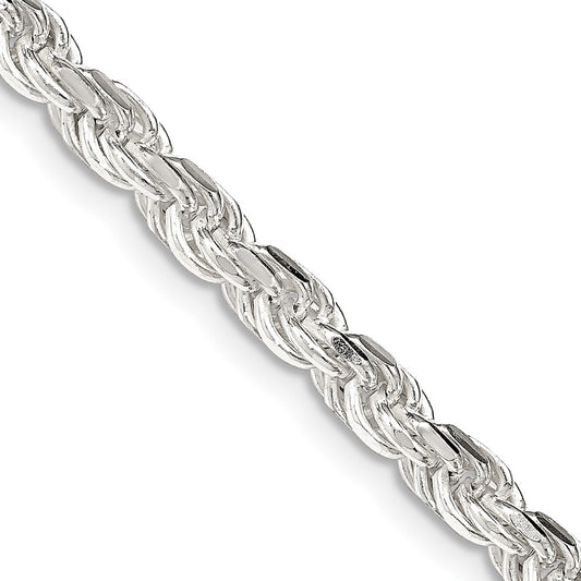 Exclusive 4.25mm Diamond-Cut Rope Chain in Sterling Silver - Stylish Value