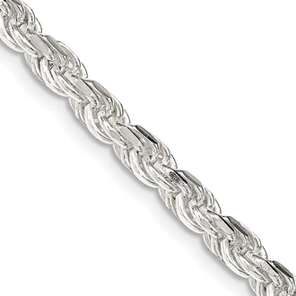 Exclusive 4.25mm Diamond-Cut Rope Chain in Sterling Silver - Stylish Luxury