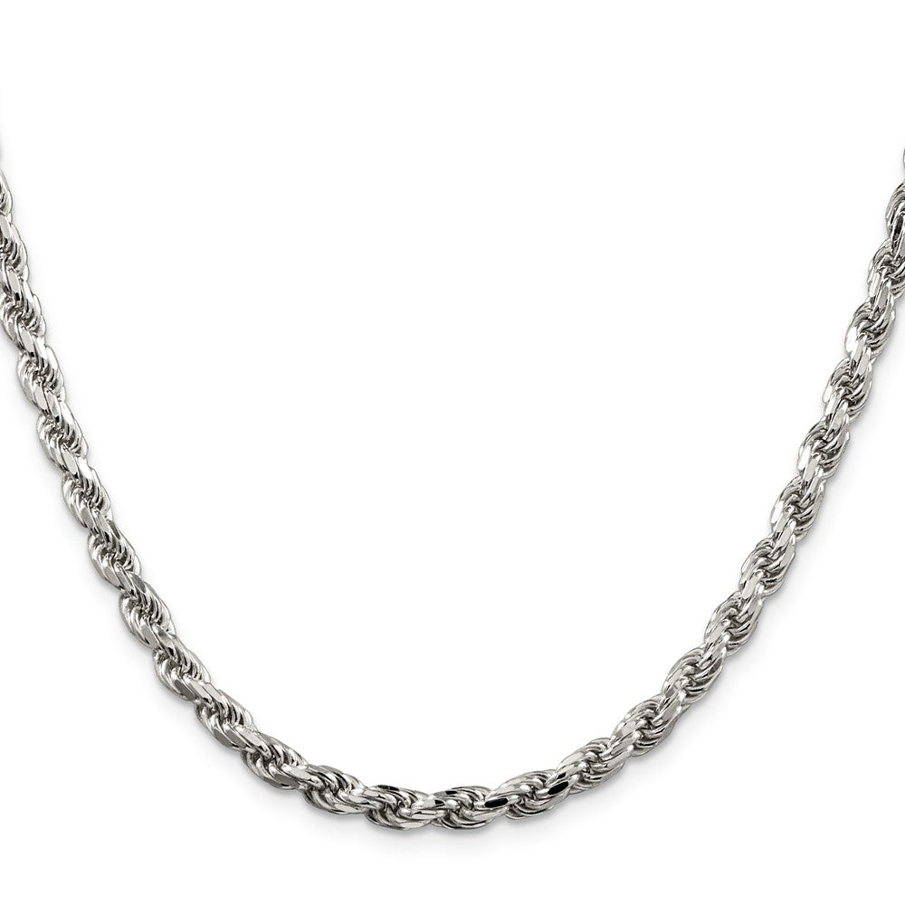 Buy Stylish Diamond-Cut Rope Chain in 4.6mm Sterling Silver - Affordable Price