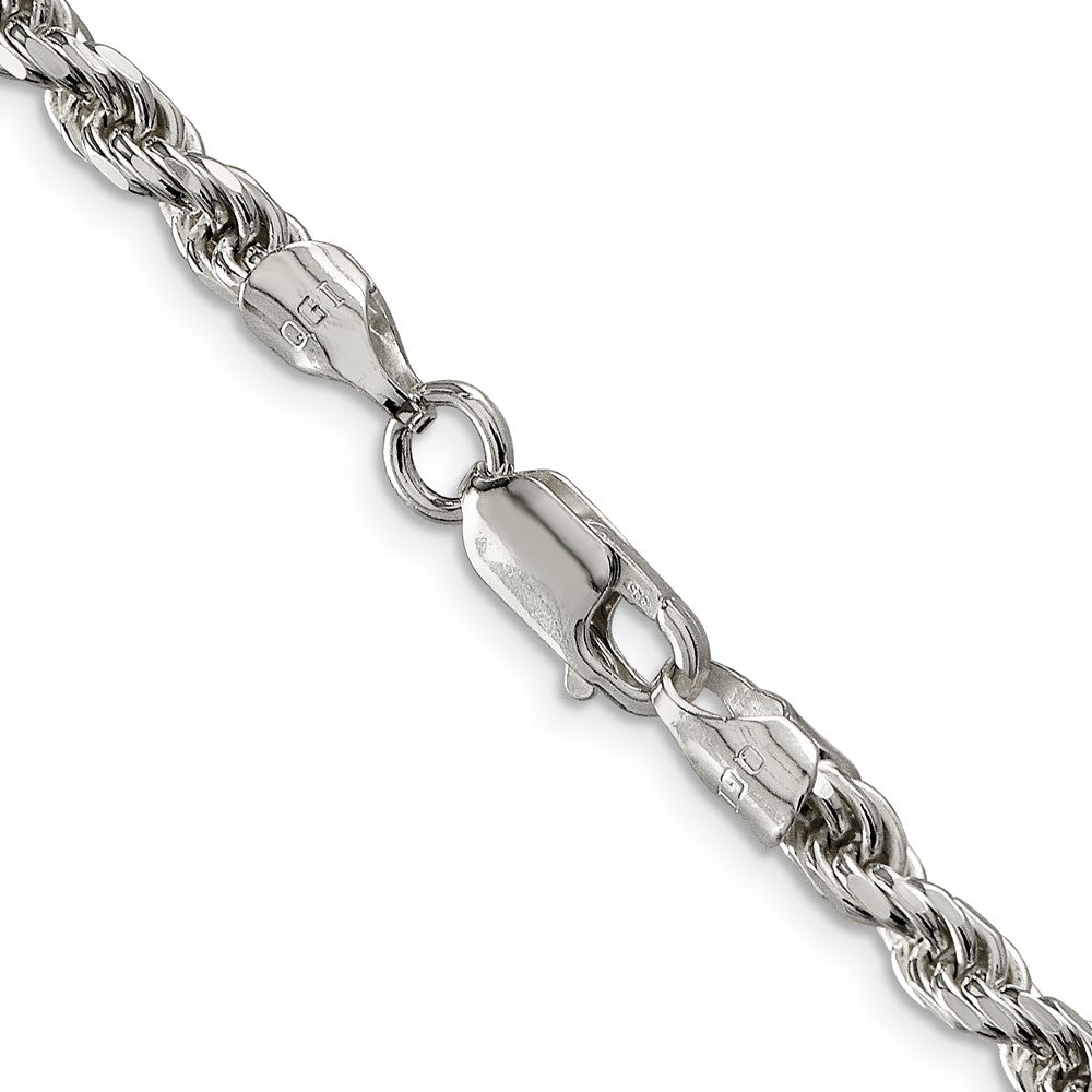 Buy Stylish Diamond-Cut Rope Chain in 4.6mm Sterling Silver - Affordable Price