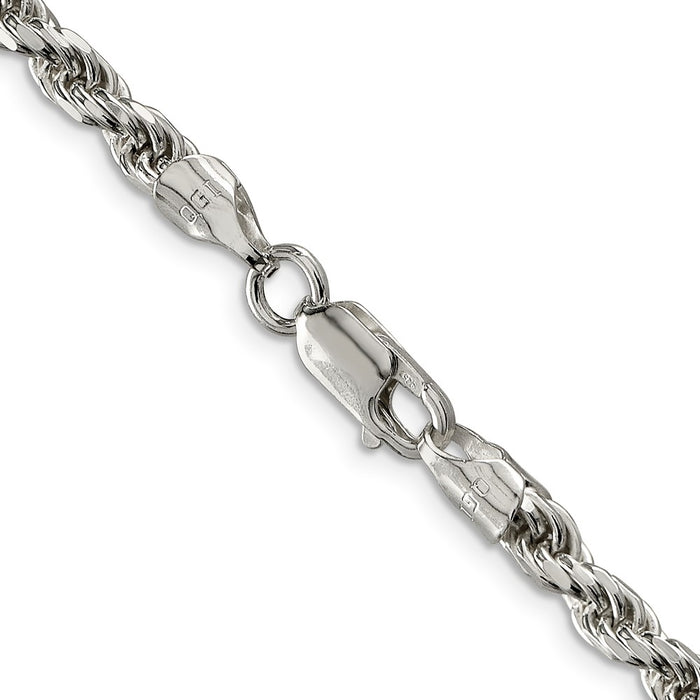 Buy Stylish Diamond-Cut Rope Chain in Sterling Silver - 4.6mm Width-3