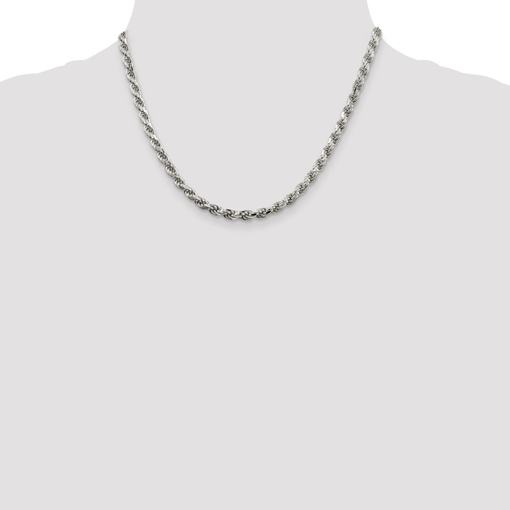 Buy Stylish Diamond-Cut Rope Chain - 4.6mm Thick Sterling Silver Jewelry