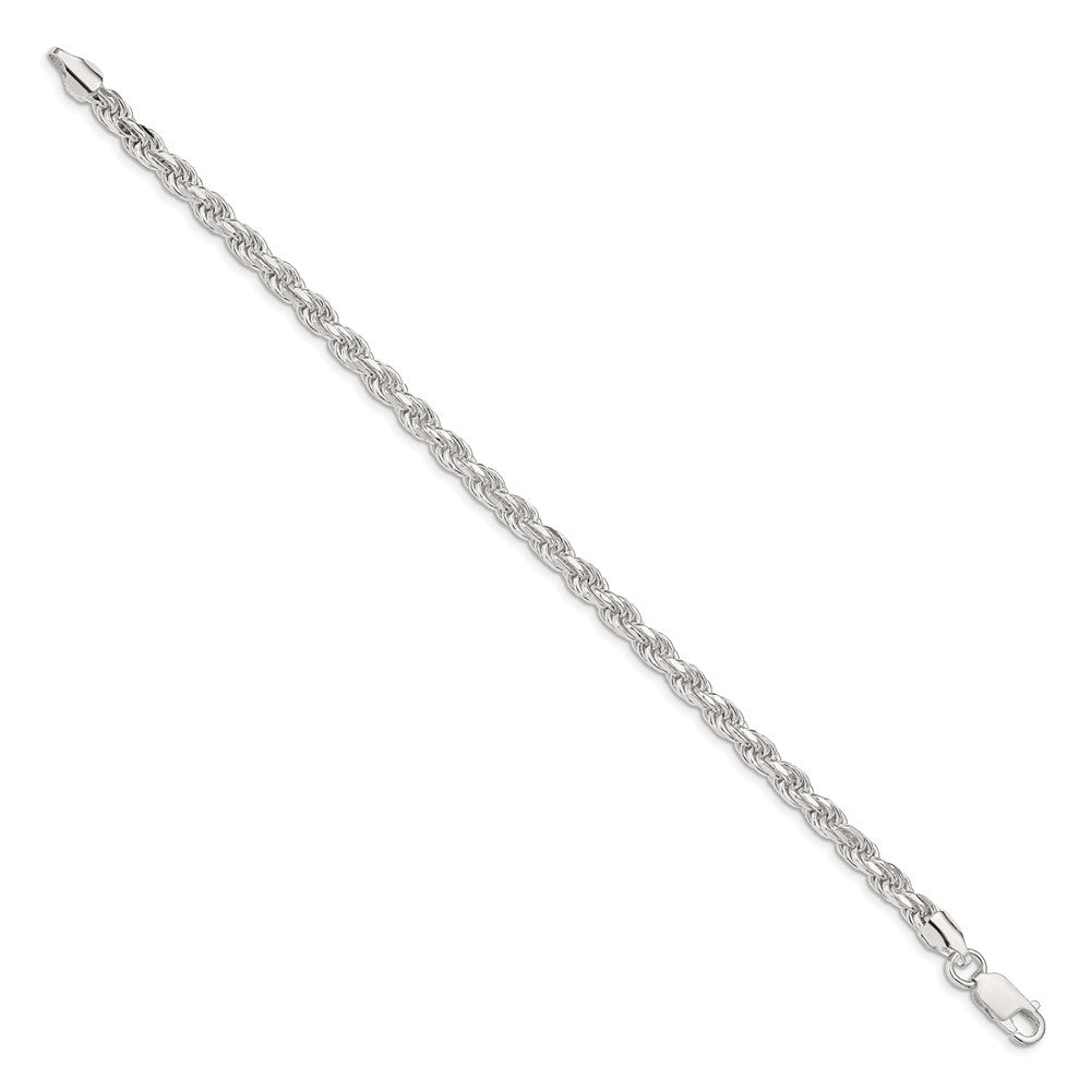 Buy Stylish 4.6mm Diamond-Cut Rope Chain in Sterling Silver - Affordable Luxury!