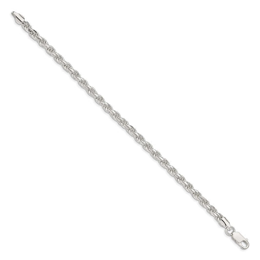 Buy Stylish 4.6mm Diamond-Cut Rope Chain in Sterling Silver - Affordable Luxury!