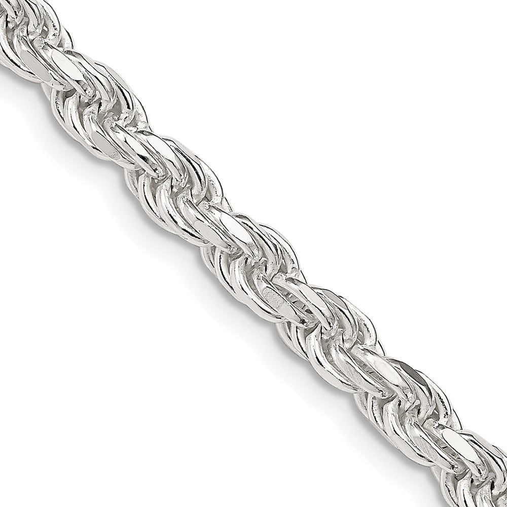 Buy Stylish Diamond-Cut Rope Chain in 4.6mm Sterling Silver - Affordable Price